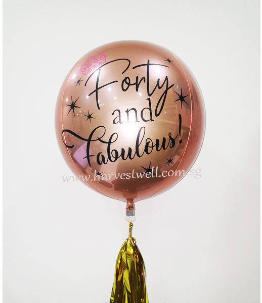 Customize Forty and Fabulous ORBZ Balloon